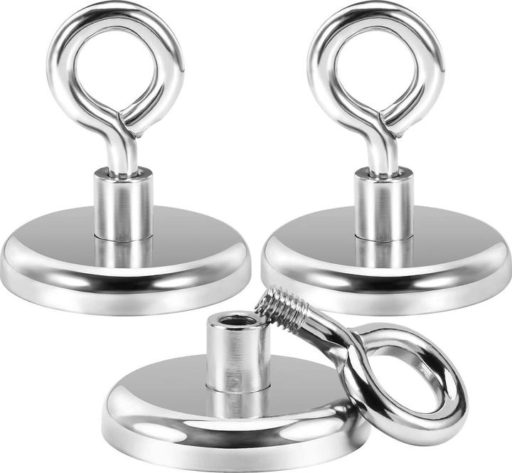 Swissdetector Ösenmagnete - Extra stark - Ø 42 MM - Stärke 72.5 kg (X 6) (6x)