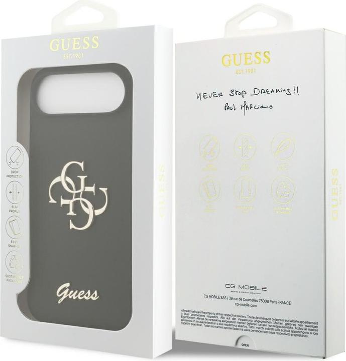 Immagine prodotto Guess - Silicone Big 4G Script (GUHCP17MSC4GSMK) - iPhone 17 Air - Black (Apple iPhone 17 Pro)
