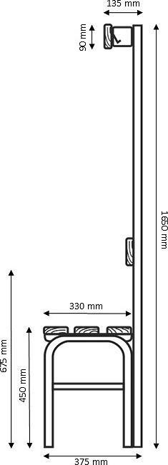 Produktbild kaiserkraft Umkleidebank (37.50 cm, 165 cm)