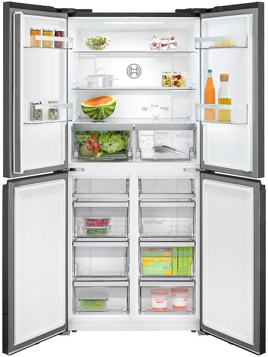 Actual product image Bosch Hausgeräte Series 4, Multi-door fridge-freezer, glass front, 189.5 x 85.5 cm, grey, KMC85LEEA (547 l)