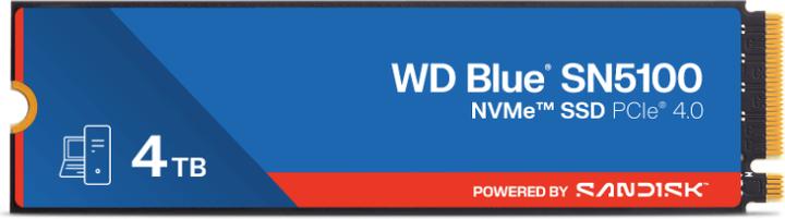Produktbild WD Blue SN5100 powered by SANDISK - Retail (4000 GB, M.2 2280)