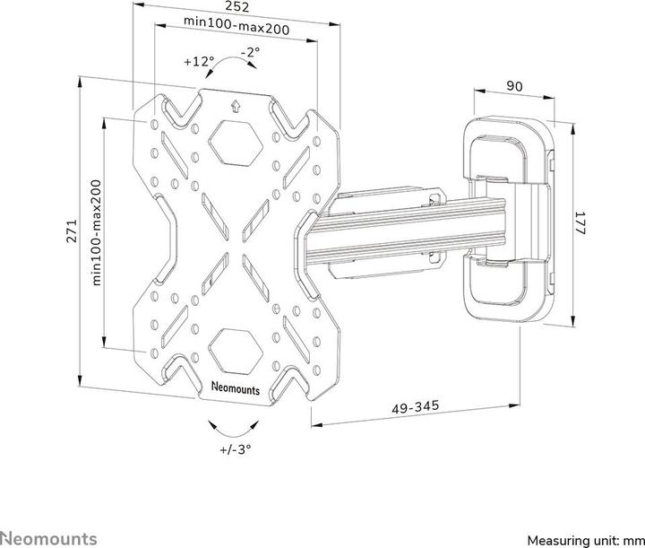 Produktbild Neomounts Wandhalterung WL40S-840BL12 Schwarz (Wand, 40 kg, 32" - 55")