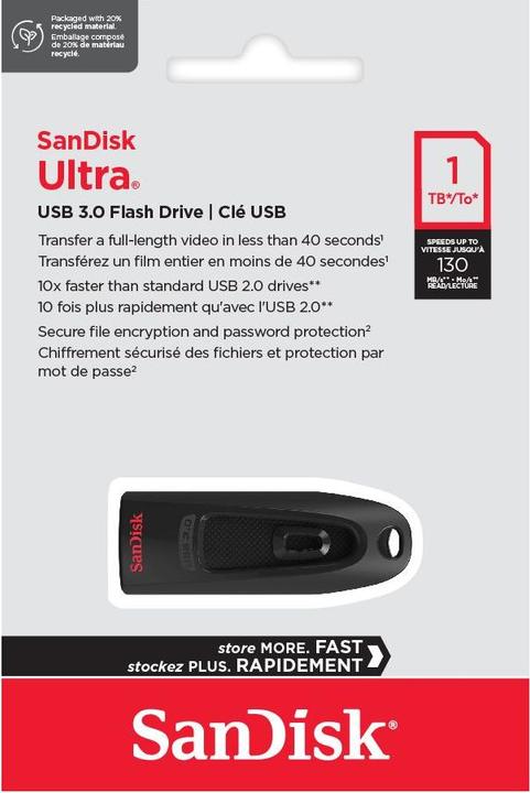 Image du produit SANDISK Ultra USB 3.0 1TB (1000 Go, USB-A)