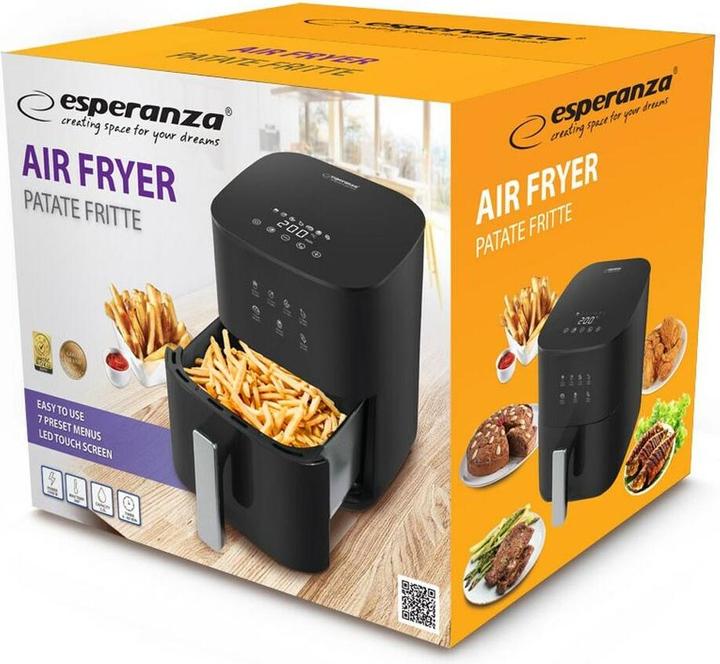 Actual product image Esperanza EKA002 Fettfreie Friteuse 3.5L 1350W Schwarz