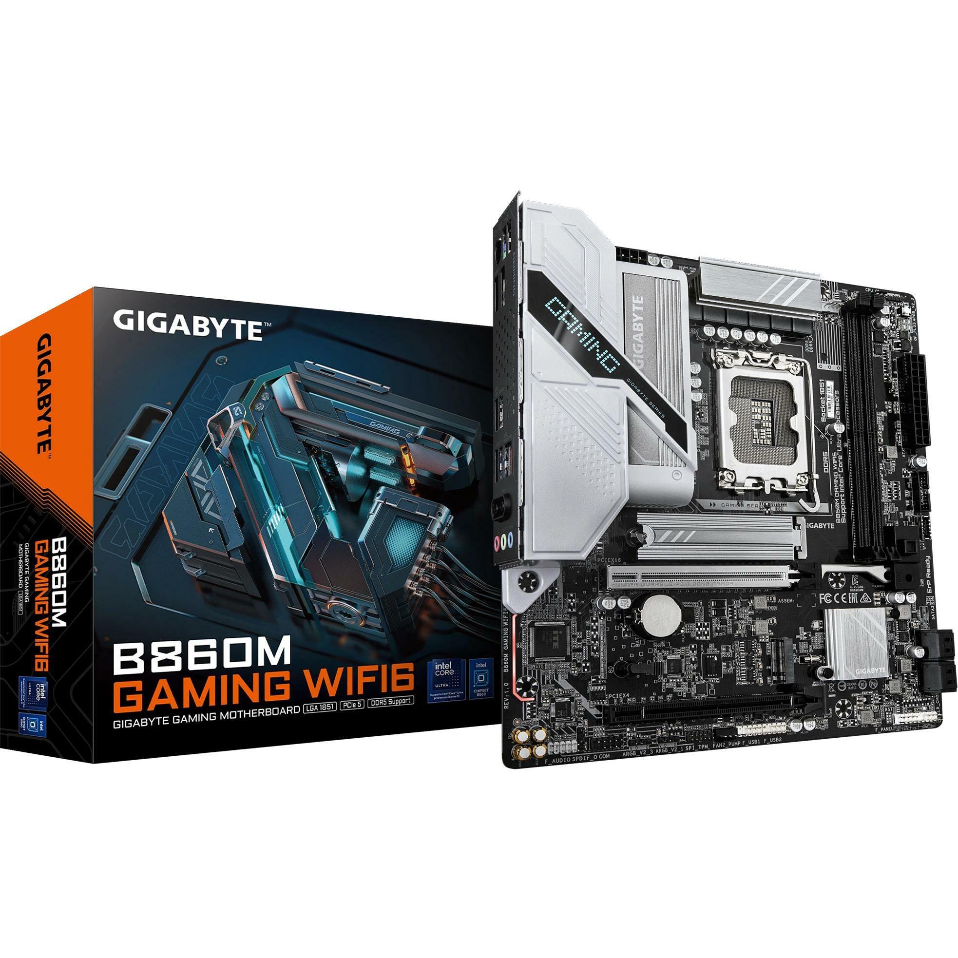 Gigabyte MB GBT Intel 1851 B860M GAMING WIFI6E (LGA 1851, Intel B860, Micro ATX (mATX)), Mainboard