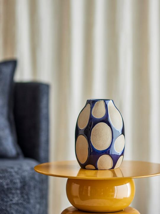 Actual product image Bloomingville - Bashir Vase - Blue - Stoneware (4x, 7 l)