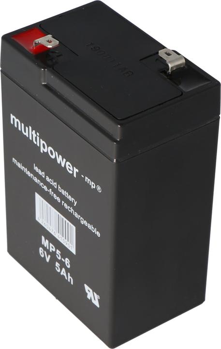 Produktbild Multipower Akku MP5-6 mit Faston 4,8mm Steckkontakt (6 V, 5 Ah)