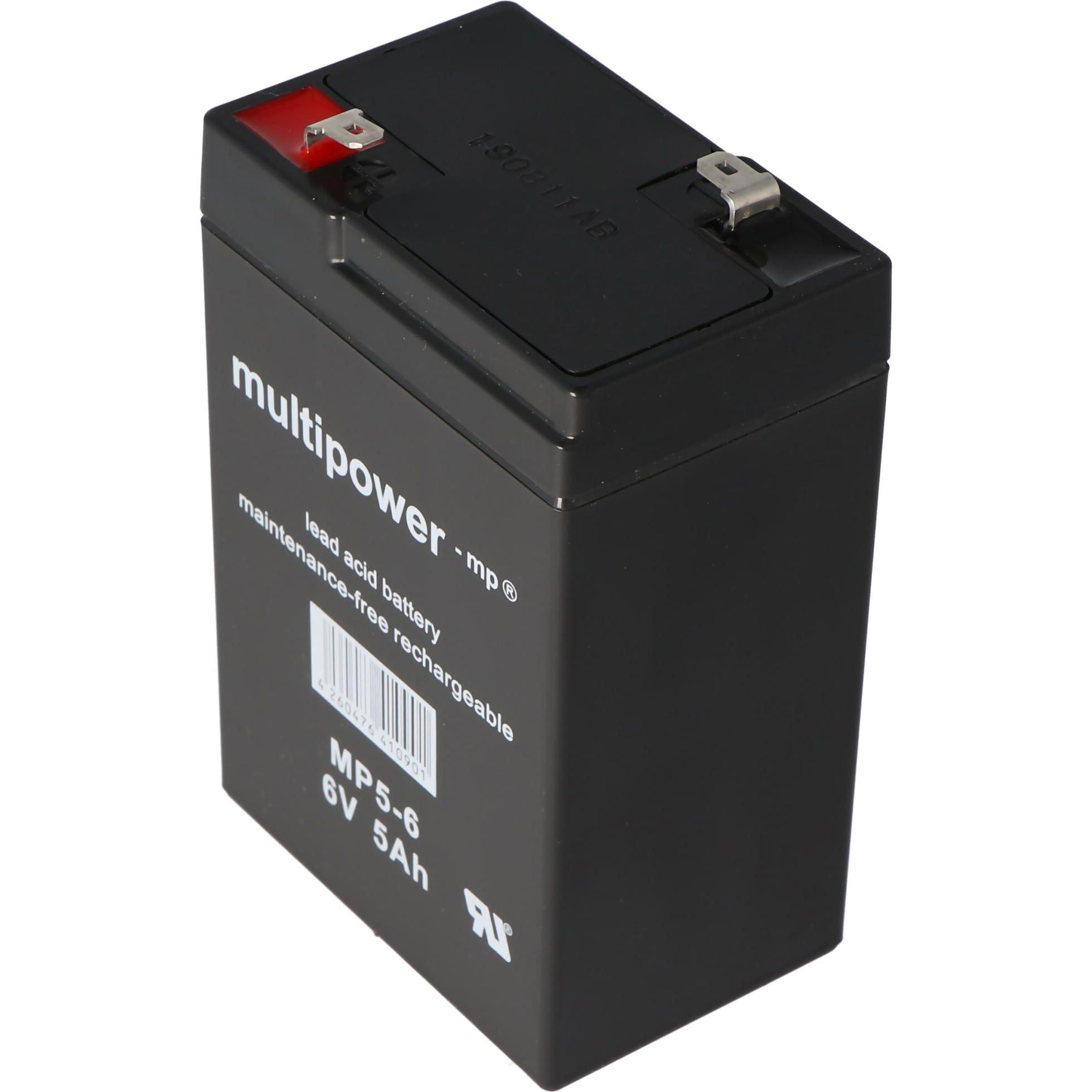 Multipower, Fahrzeugbatterie, Akku MP4.5-6 Blei mit 4,8mm Faston Kontakten (6 V, 4.50 Ah)