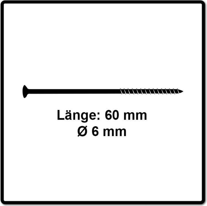 Actual product image Fischer PowerFast II 6.0x60 SK TX TG blvz 200 (200 Screws per piece)