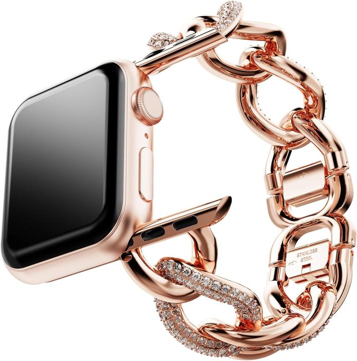 Image du produit Swarovski Sparkling Chain Strap For Apple Watch 40mm and 41mm Rose Gold Finish Crystals crysta