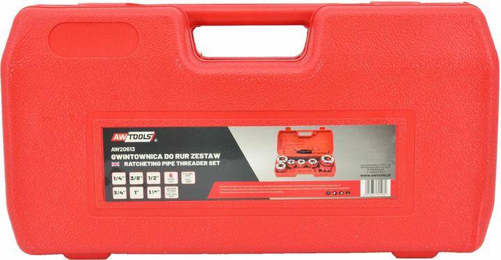 Actual product image Awtools GWINTOWNICA DO RUR 6szt. 1/4", 3/8",1/2", 3/4", 1", 1-1/4" ZESTAW WALIZKA (1 1/4", 1", 1/2", 3/8", 1/4", 3/4")