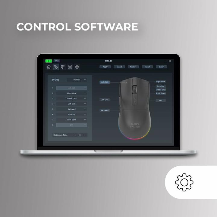 Actual product image Mars Gaming MM-T3W (Cable, Wireless)