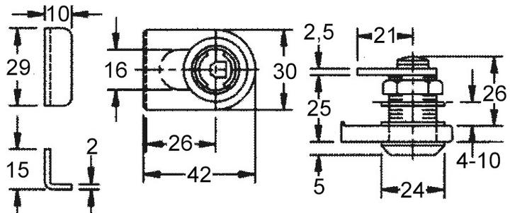 Image du produit WKS - P5000 Serrure pour porte en verre, droite, nic