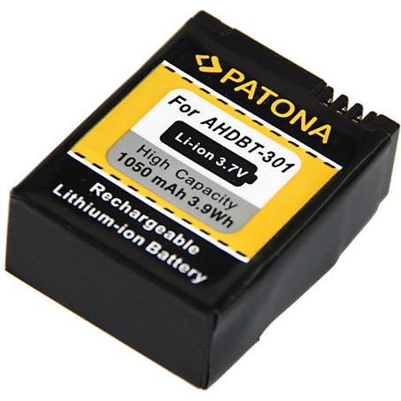 Patona Batteria per Gopro 3/3+ (Batteria della fotocamera), Alimentatore fotocamera, Nero