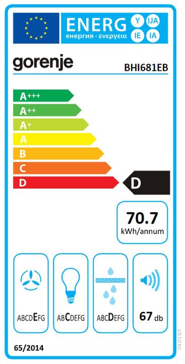 Etichetta energetica Gorenje Cofano BHI681EB (Sottostruttura cappuccio)