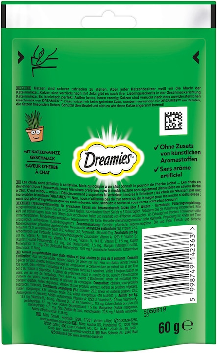 Actual product image Dreamies Portion bag with catnip flavour (1 pcs., 360 g)