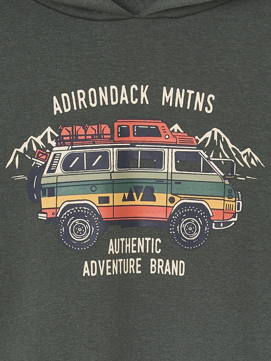 Image du produit Vertbaudet Jungen Kapuzensweatshirt mit Prints ADVENTURE, Recycling-Polyester (128)