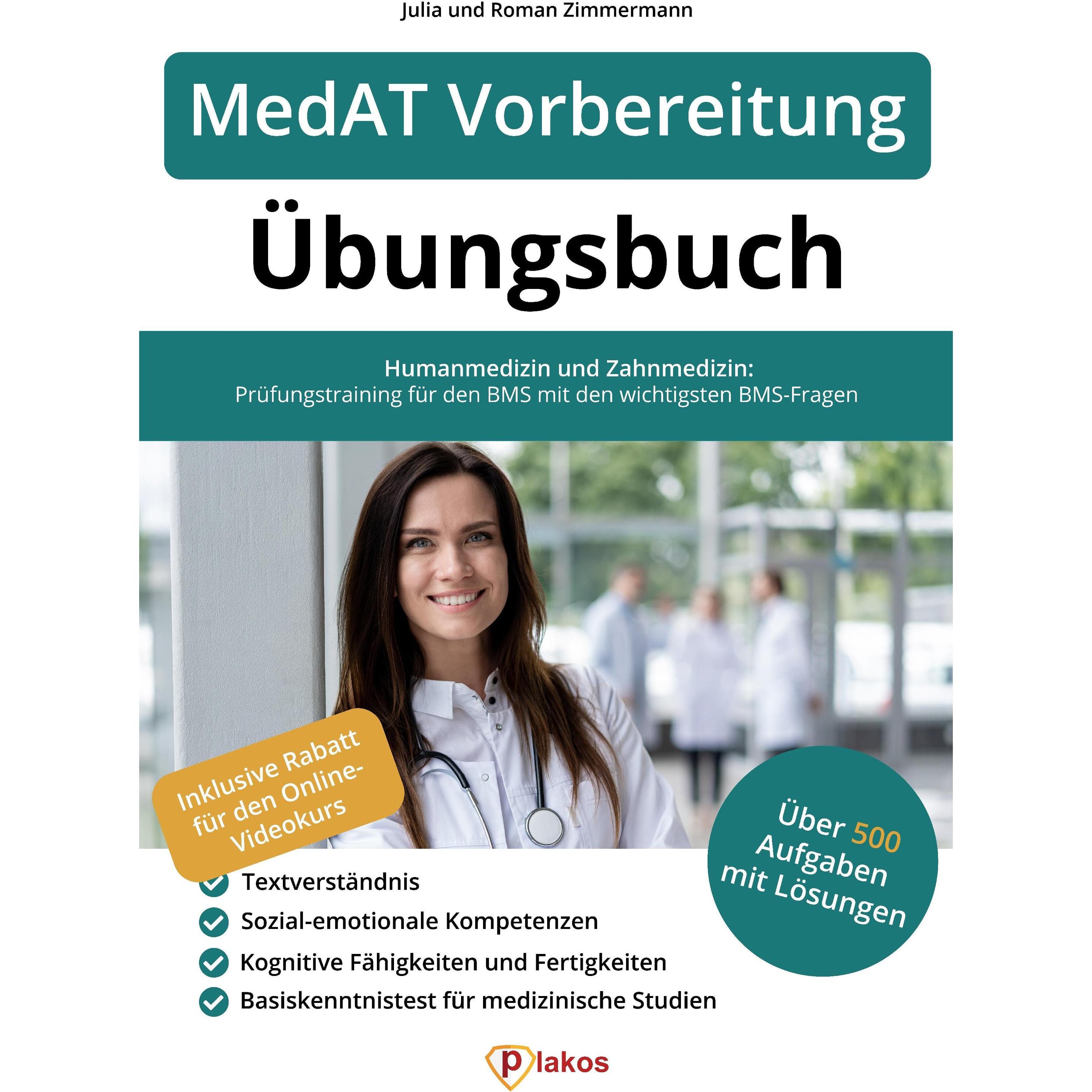 MedAT Vorbereitung Übungsbuch, Ratgeber von Roman Zimmermann, Julia Zimmermann