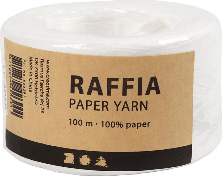 Actual product image Creativ Company Paper Tape Raffia 8 mm x 100 m, White (Gift ribbon, 1 x)