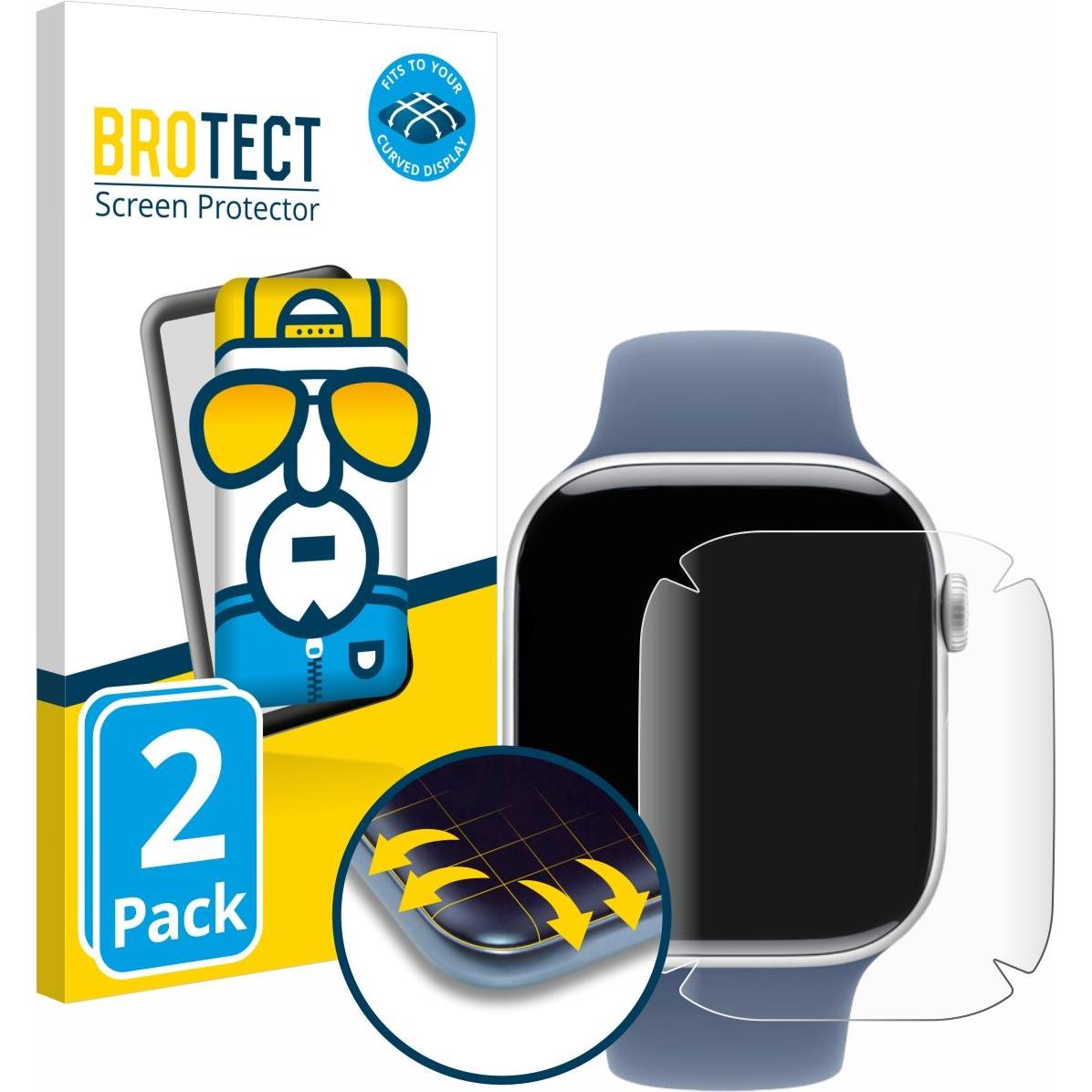 BROTECT Fullscreen Schutzfolie Displayschutz Folie Klar Transparent, Smartwatch Schutzfolie, Transparent