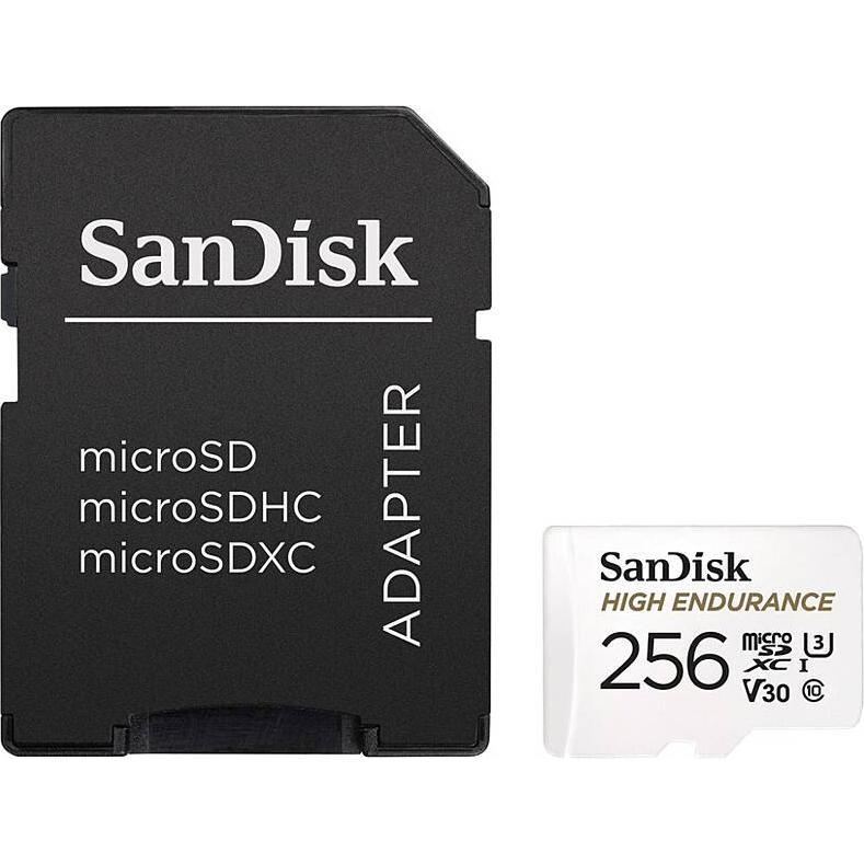 Abus TVAC41131 microSD-Karte 256 GB + Adapter (256 GB, U1), Speicherkarte, Schwarz