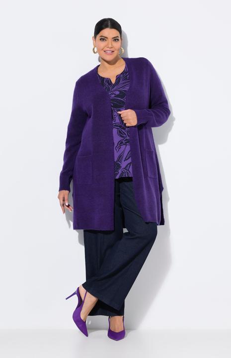 Immagine prodotto Ulla Popken Cardigan lungo e aperto con scollo a V e tasche (58)