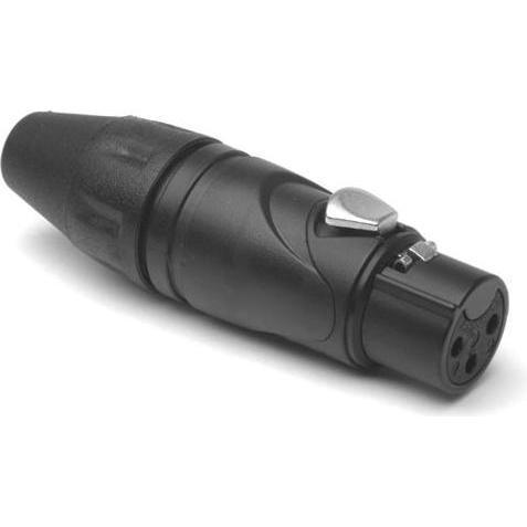 Amphenol 3 pole XLR Connector female AX series in black, Kabel Zubehör, Schwarz