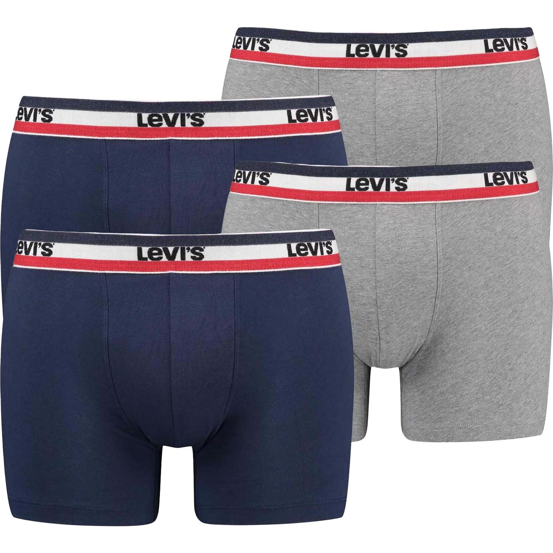 Levis, Herren, Unterhosen, Boxershort Casual Stretch, Mehrfarbig, (XL, 4er Pack)
