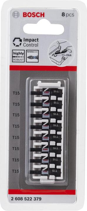 Productafbeelding Bosch Zubehör Torx 15 Impact Control schroevendraaier bitpakket. 8-deligLengte 25 mm (Zeskantbus TX)