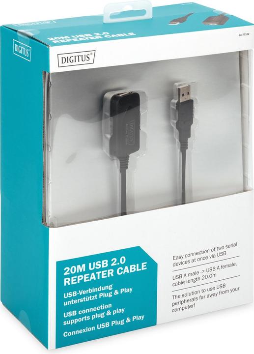 Immagine prodotto Digitus USB 2.0 Cavo ripetitore, 20 m (20 m, USB 2.0)