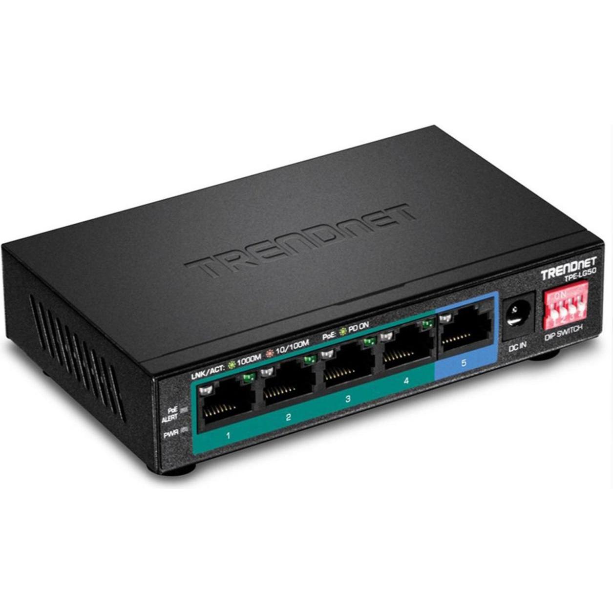 Trendnet TPE LG50 Switch (5 Ports), Netzwerk Switch, Schwarz