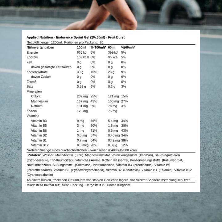 Image du produit Applied Nutririon Endurance Isotonic Energy Gel Sprint 20x60ml Applied Nutrition (Fruits rouges, 20 pcs, 1200 g)