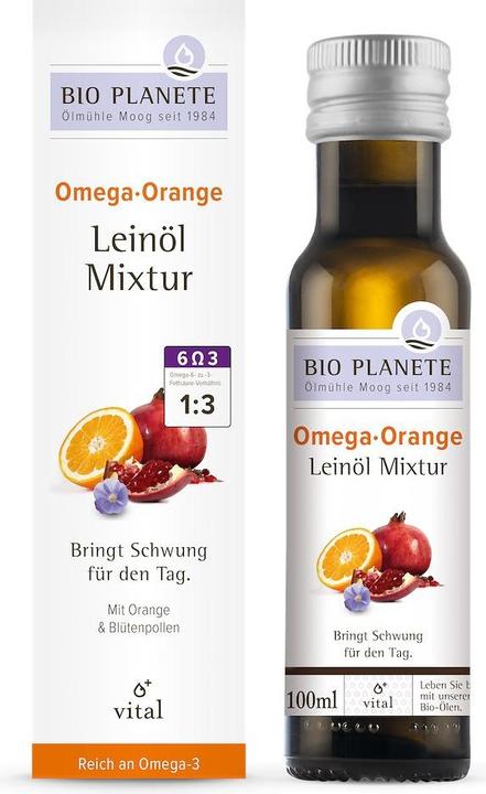 Actual product image Bio Planète Omega Orange Linseed Oil Mixture (100ml) (1 Piece, Oil, 238 g)