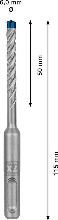Productafbeelding Bosch Professional Zubehör Expert SDS plus-7X hamerboor, 6 x 50 x 115 mm, 10 stuks. (6 mm)