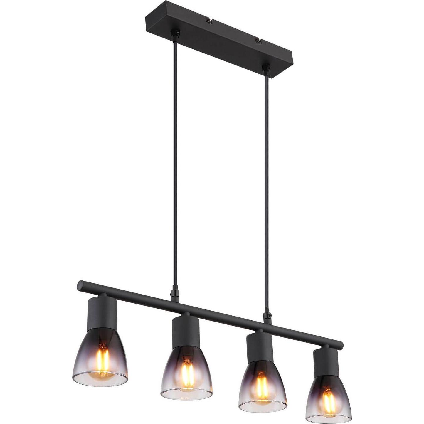 Globo, Wandleuchte + Deckenleuchte, Satella Strahler 4-fach Schwarz Matt, Metall Ø7,2cm 54312-4