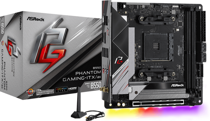 Produktbild AsRock B550 Phantom Gaming ITX (AM4, AMD B550, Mini-ITX)