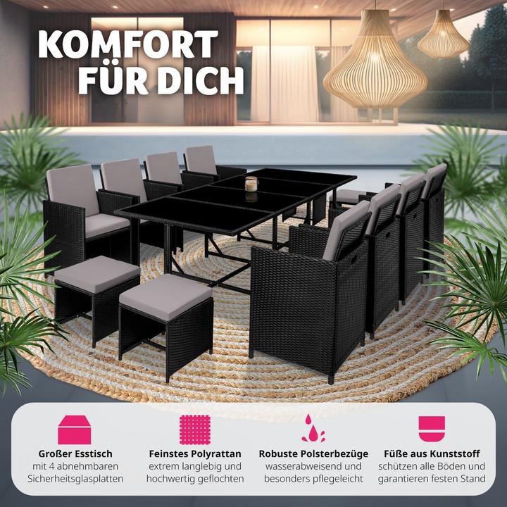 Immagine prodotto tectake Set da giardino in rattan Palma, 8+4+1