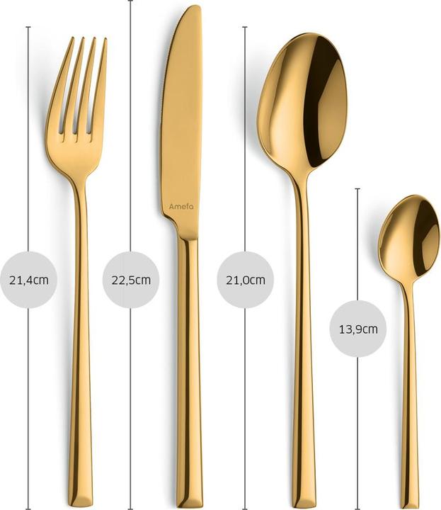 Actual product image Amefa METROPOLE Besteckset 24-teilig PVD gold (24 pcs., Cutlery set)