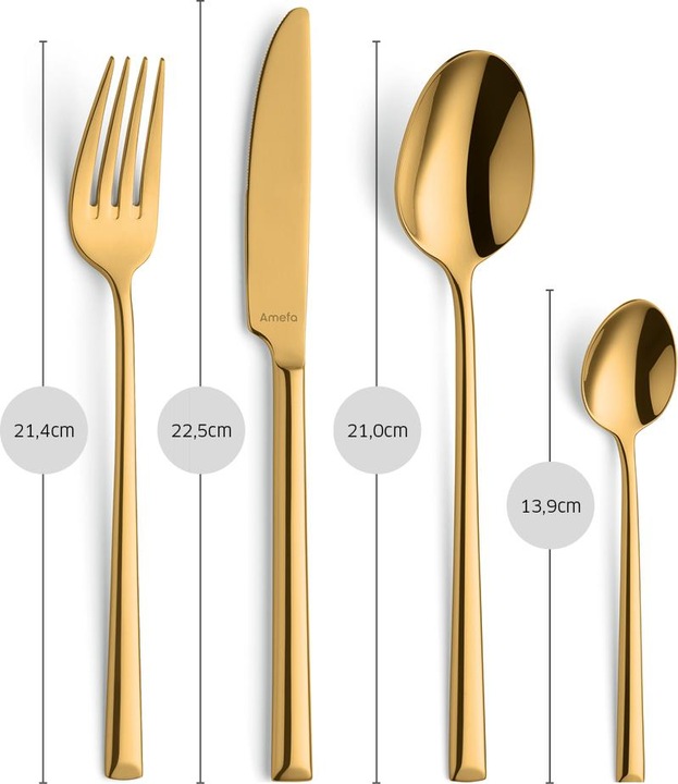 Produktbild Amefa METROPOLE Besteckset 24-teilig PVD gold (24 Stück, Besteck Set)
