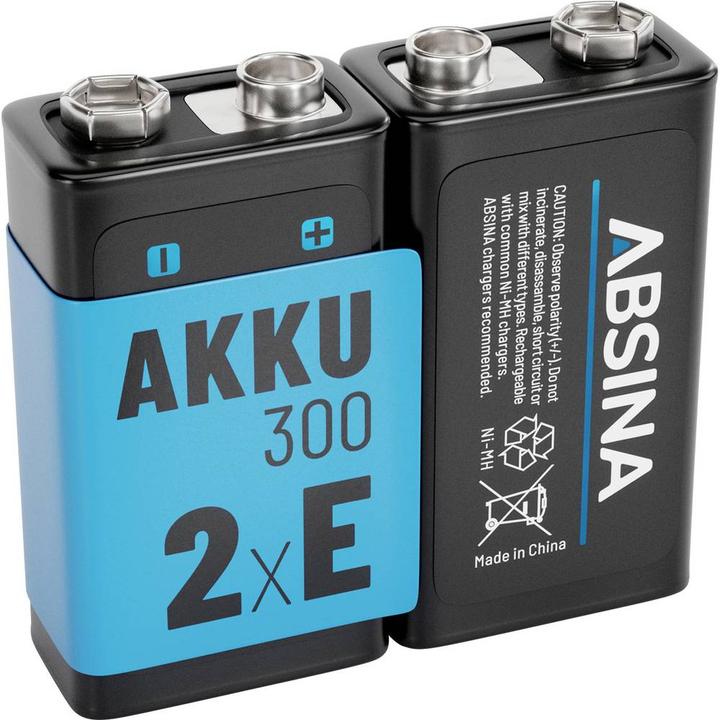 Image du produit Absina 9 V Block-Akku NiMH 270 8.4 V 2 St. (2 pcs, 9V Block, 270 mAh)