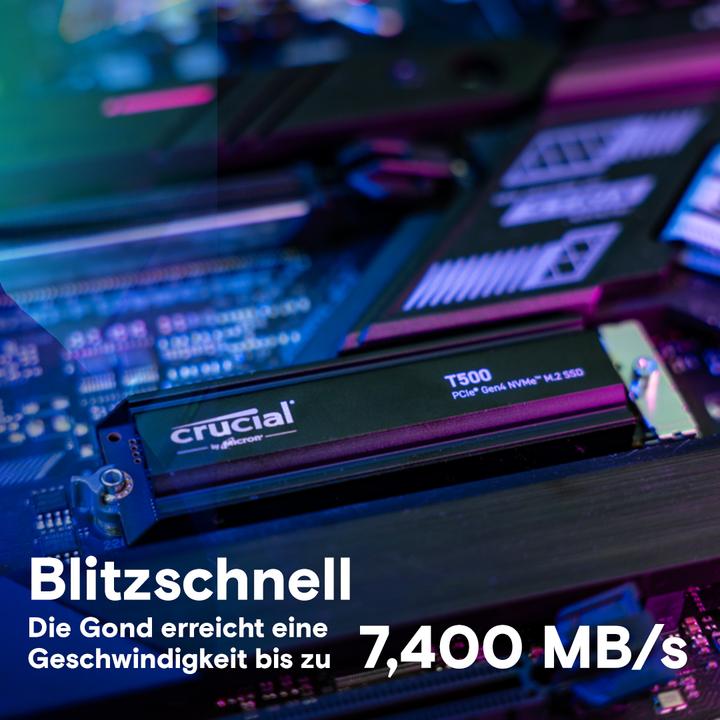 Actual product image Crucial T500 with Heatsink (1000 GB, M.2 2280)