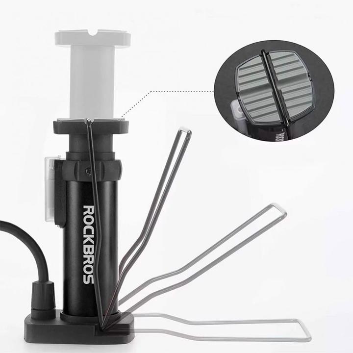 Actual product image Rockbros 42610002001 floor bicycle pump with pressure gauge - black