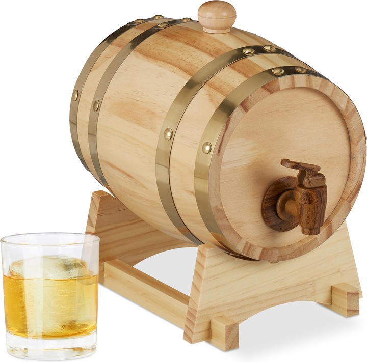 Actual product image Relaxdays Wooden Barrel 1.25L, Tap