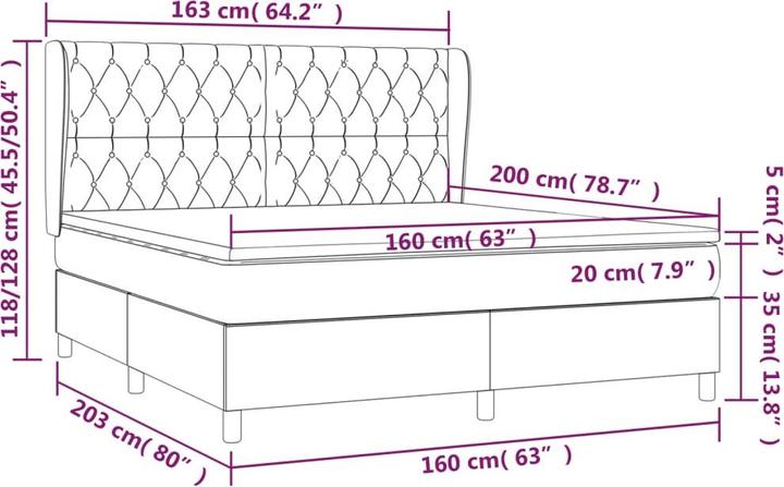 Immagine prodotto vidaXL Boxspringbett (160 x 200 cm)