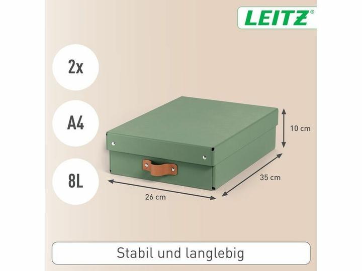 Produktbild Leitz Archivbox Puro Recyclingkarton Mittelgross und Flach mit Deckel (A4)