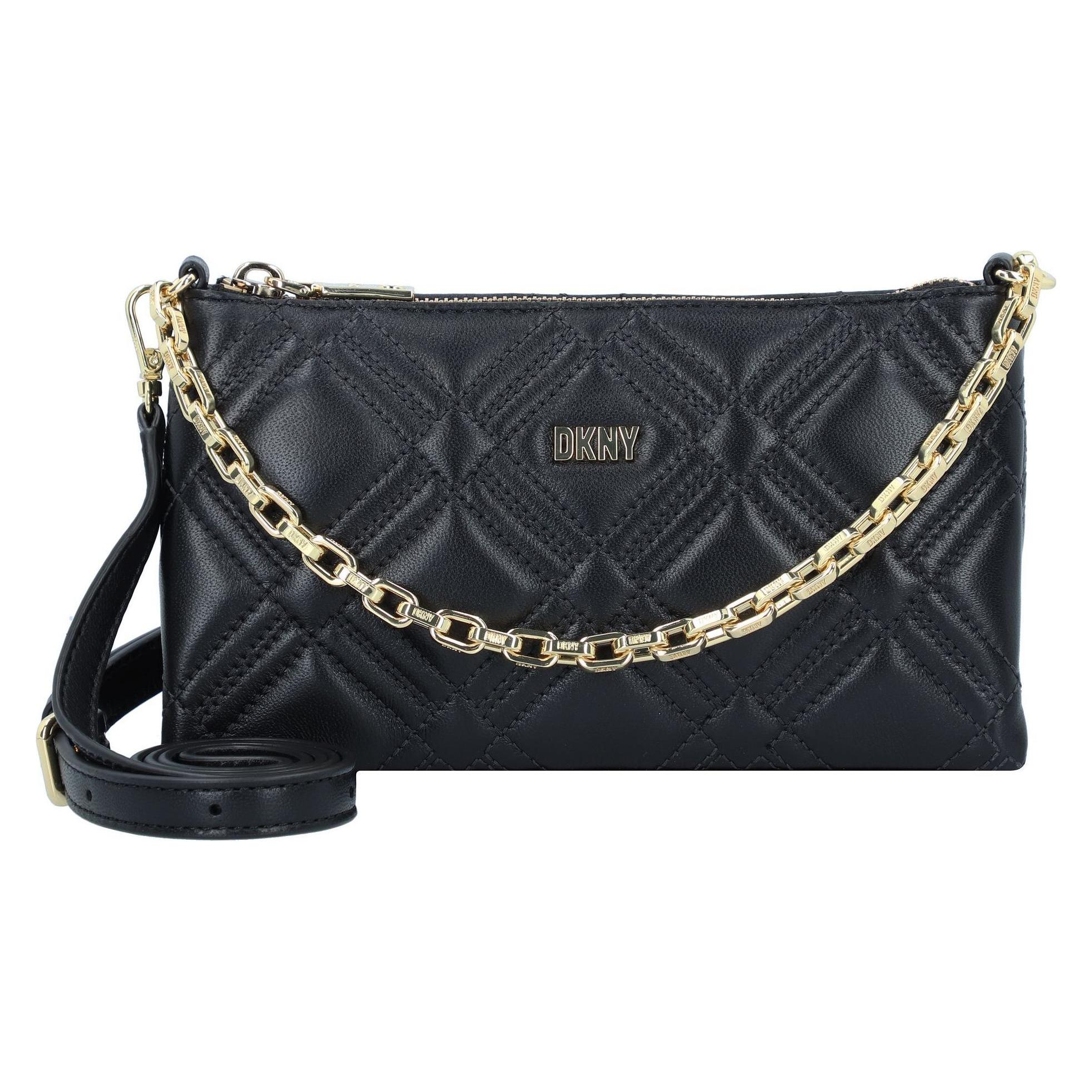Dkny, Damen, Handtasche, Evon Schultertasche Leder 22 Cm, Schwarz