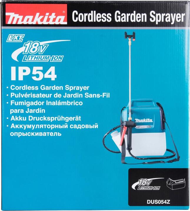 Actual product image Makita DUS054Z Cordless garden sprayer 18V Li-Ion, 5 l. Capacity, 2.1 kg, without batteries and charger. (5 l)