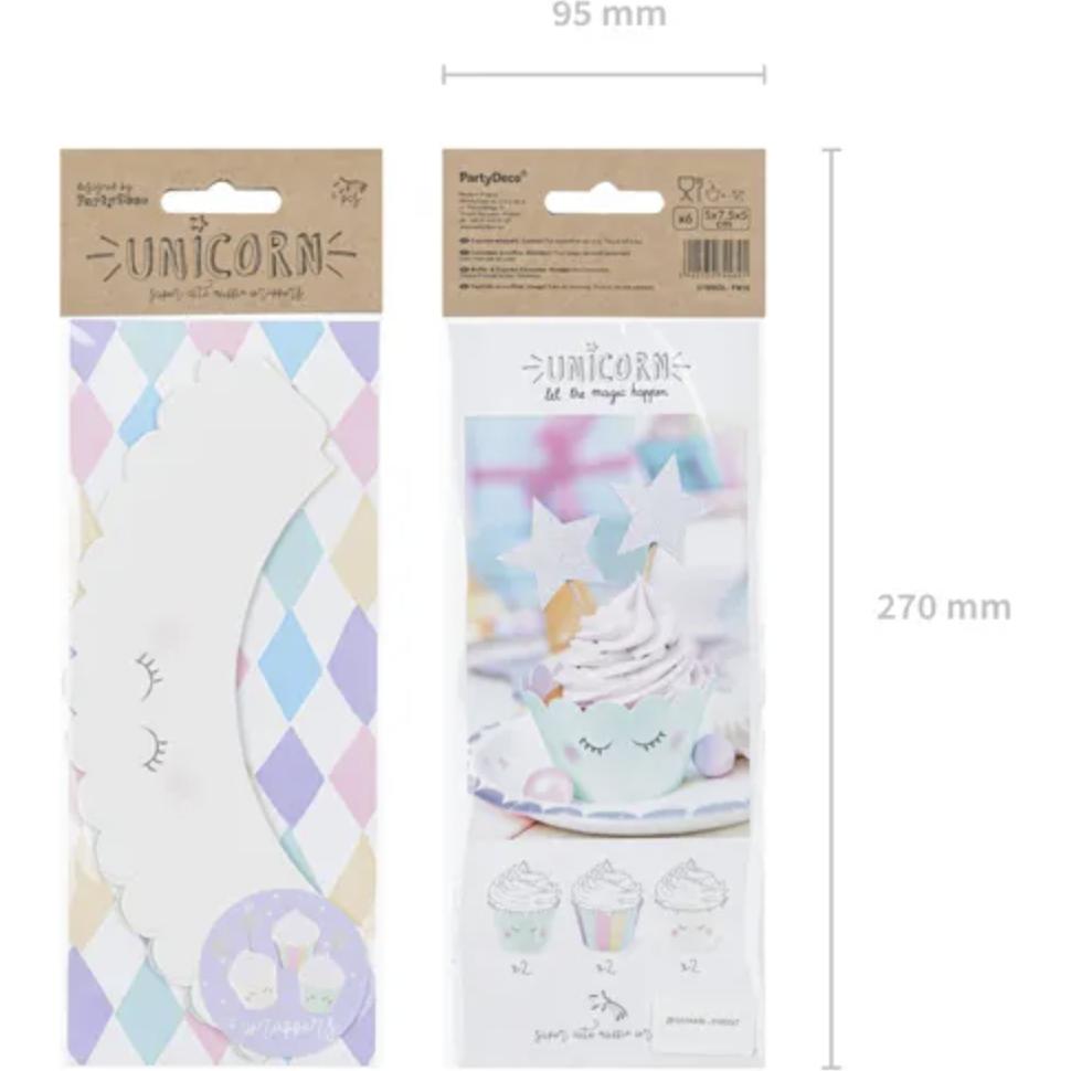 Thumbnail - Partydeco Cupcake-/Muffinbehälter - Wolken (6St.)