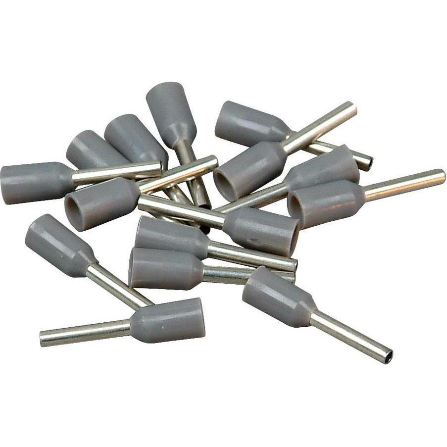 Kopp Ader-Endhülsen mit Kunststoffkragen, Farbe: grau, Elektronikkabel + Stecker, Grau