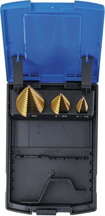 Image du produit BGS Jeu de forets étagés (4 mm, 5 mm, 7 mm, 8 mm, 9 mm, 10 mm, 11 mm, 12 mm, 14 mm, 16 mm, 18 mm, 20 mm, 22 mm, 24 mm, 26 mm, 28 cm, 30 mm)